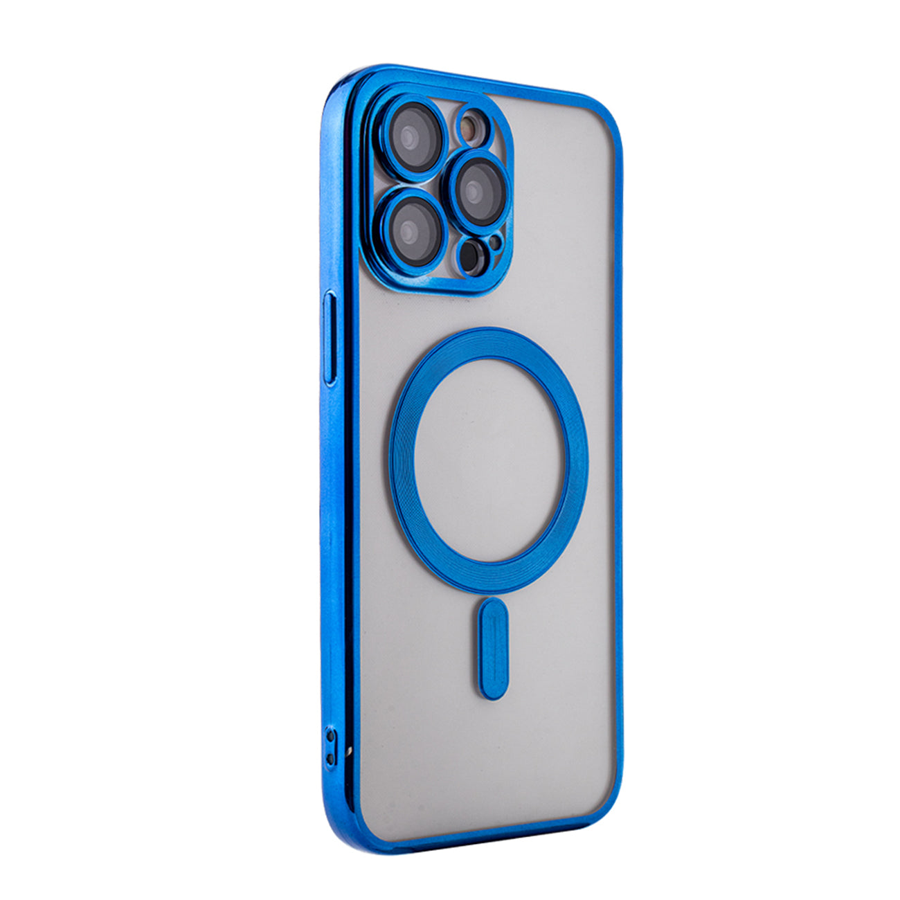 Magnetic Wireless Charging TPU Bumper Case For iPhone 14 Pro Max In Blue